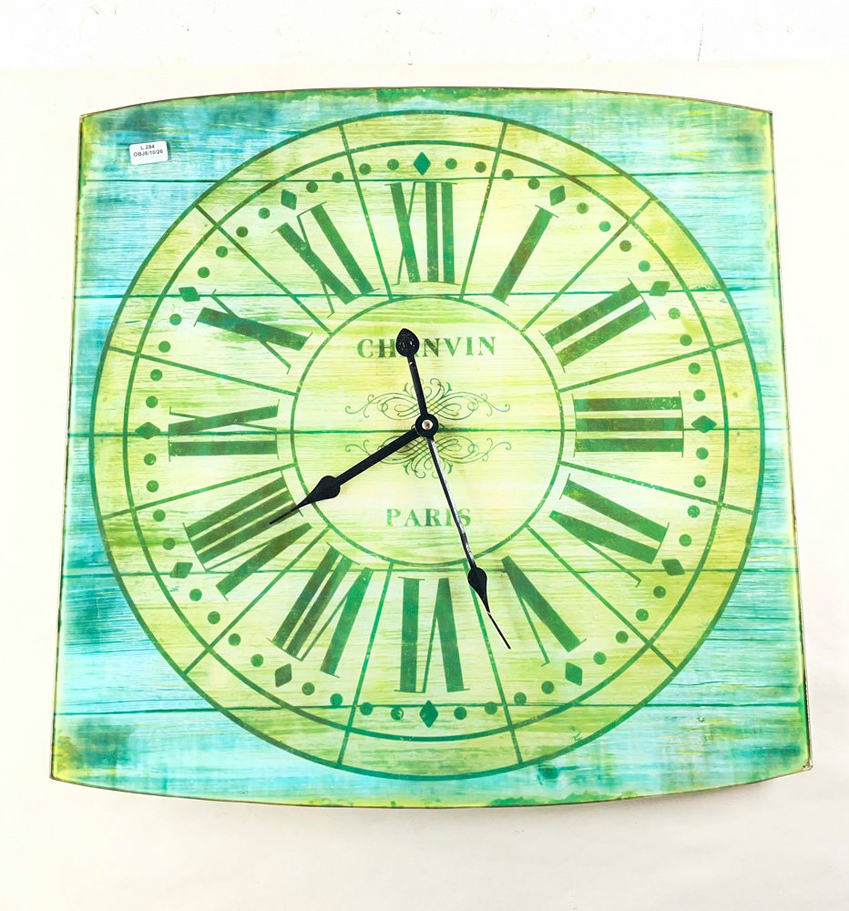 Reloj de Pared Cuadrado de Vidrio con Diseño Rústico "Chauvin Paris"