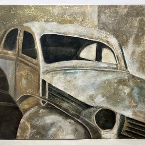 Pintura "Auto en Garage" de Gabriel Regal - Técnica Mixta - imagen 2