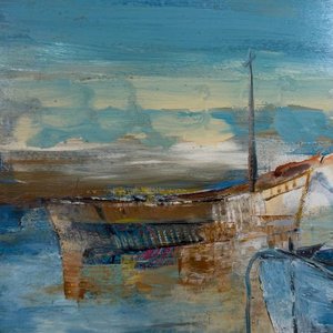 Corina Catarivas Puerto Óleo sobre Fibra 80x70cm - imagen 4