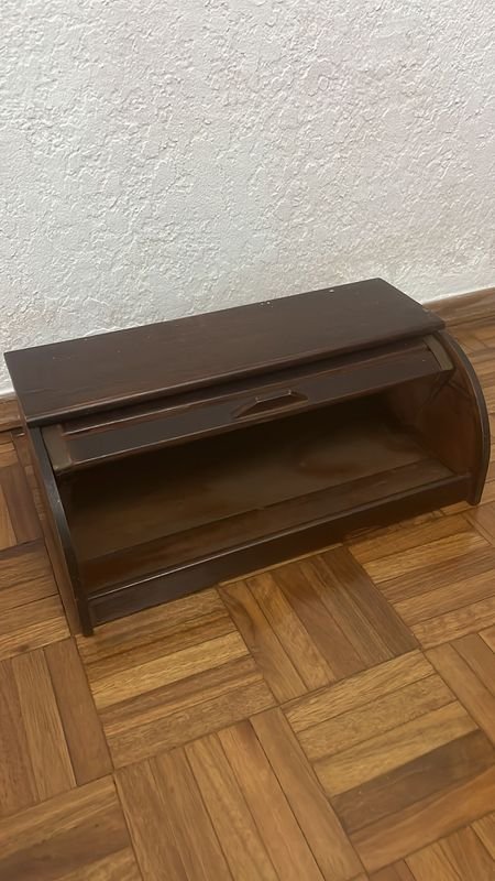 Panera de madera con cortina para almacenar y decorar - imagen 2