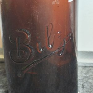 Botella Antigua Bilz Vidrio Ámbar con Tapa Original - imagen 3