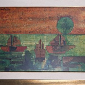 Obra de Arte Mixta "Barcos" del Artista Pavlotzky - imagen 3