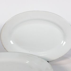 Juego de 8 Fuentes Ovales de Loza Blanca - imagen 2