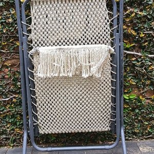 Reposera Reclinable Plegable con Tejido Artesanal en Macramé - imagen 5