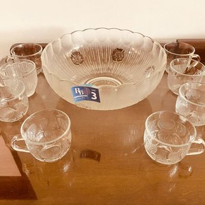 Set de Bowls y Tazas de Vidrio Grabado - imagen 4