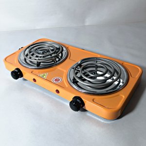 Anafe Eléctrico Doble RAF Naranja Esmaltado con Caja Original - imagen 2
