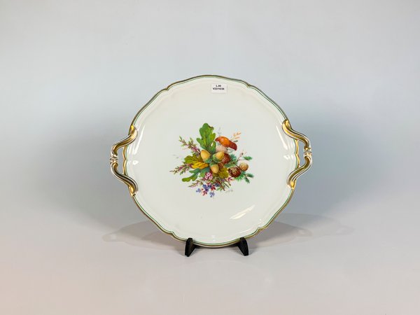 Plato de Porcelana Rosenthal "Chippendale" con Decoración de Frutos y Asas - imagen 1