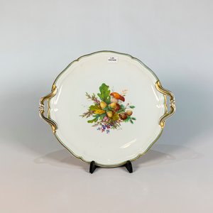 Plato de Porcelana Rosenthal "Chippendale" con Decoración de Frutos y Asas - imagen 1