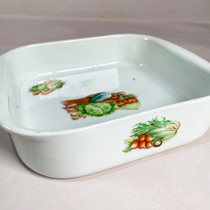 Dos Fuentes Ovalada y Cuadrada de Porcelana "Vegetales" para Horno - imagen 3