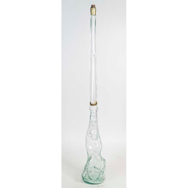 Botella de Vidrio Transparente con Figura de Guerrero - imagen 1