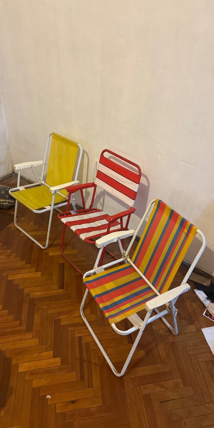 Juego de 3 Sillas de Playa Plegables