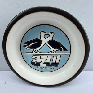 Plato Decorativo de Cerámica con Publicidad "FM Azul" - imagen 3