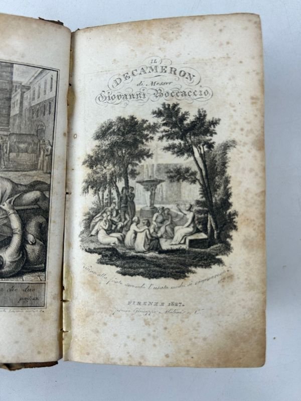Libro antiguo de Decamerón de Giovanni Boccaccio, edición de 1827 - imagen 2