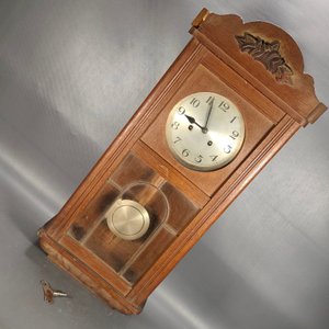 Reloj de Pared Antiguo de Madera con Carrillón, Llave y Péndulo - imagen 13