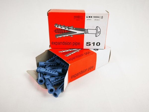Taco de Expansión Plástico S10 10mm Caja 100 Unidades
