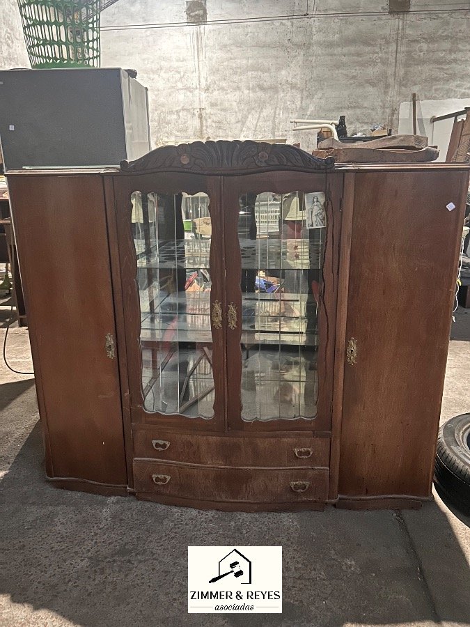Cristalero Antiguo de Madera con Patas Desmontables