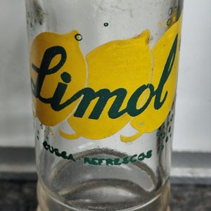 Botella Antigua Limól de Vidrio Transparente - imagen 4