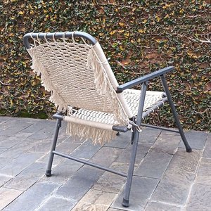 Silla Reposera Plegable Artesanal con Tejido Macramé - imagen 2
