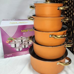 Juego de 5 Ollas de Acero Inoxidable con Tapas de Vidrio y Mangos Remachados - imagen 4
