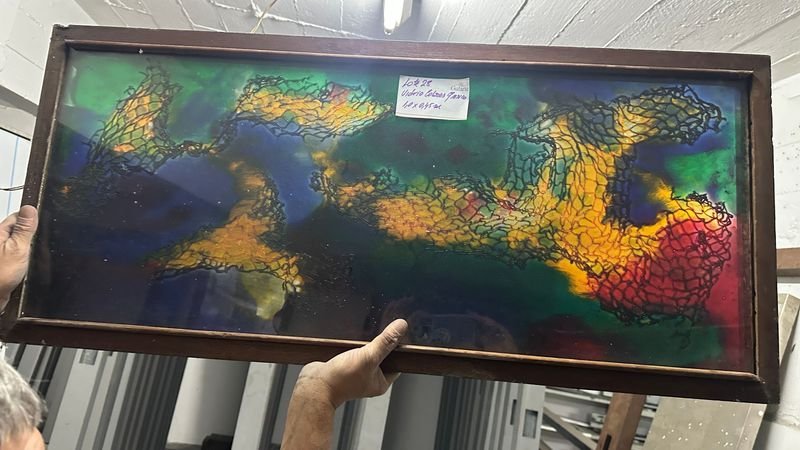 Pintura de vidrio con diseño abstracto - imagen 6