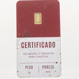 Lingote de Oro Puro 1g "El Tasador" Industria Argentina - imagen 4