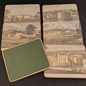 Set Vintage "Leeds Castle" Individuales y Posavasos Colección Inglaterra - imagen 5