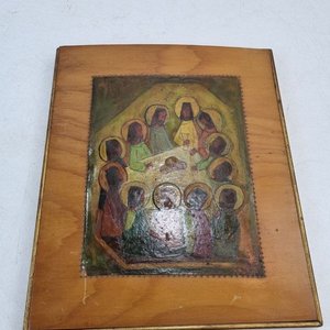 Lote anterior: Icono "La Última Cena" en Tabla de Madera con Borde Dorado
