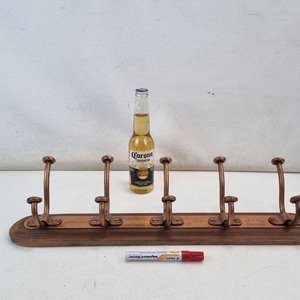 Perchero de Pared de Madera con 5 Ganchos Dobles de Metal Patinado - imagen 2