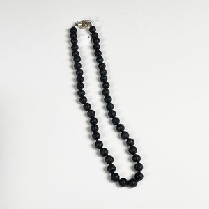 Conjunto de Collar y Pulsera de Piedra Volcánica Negra - imagen 4