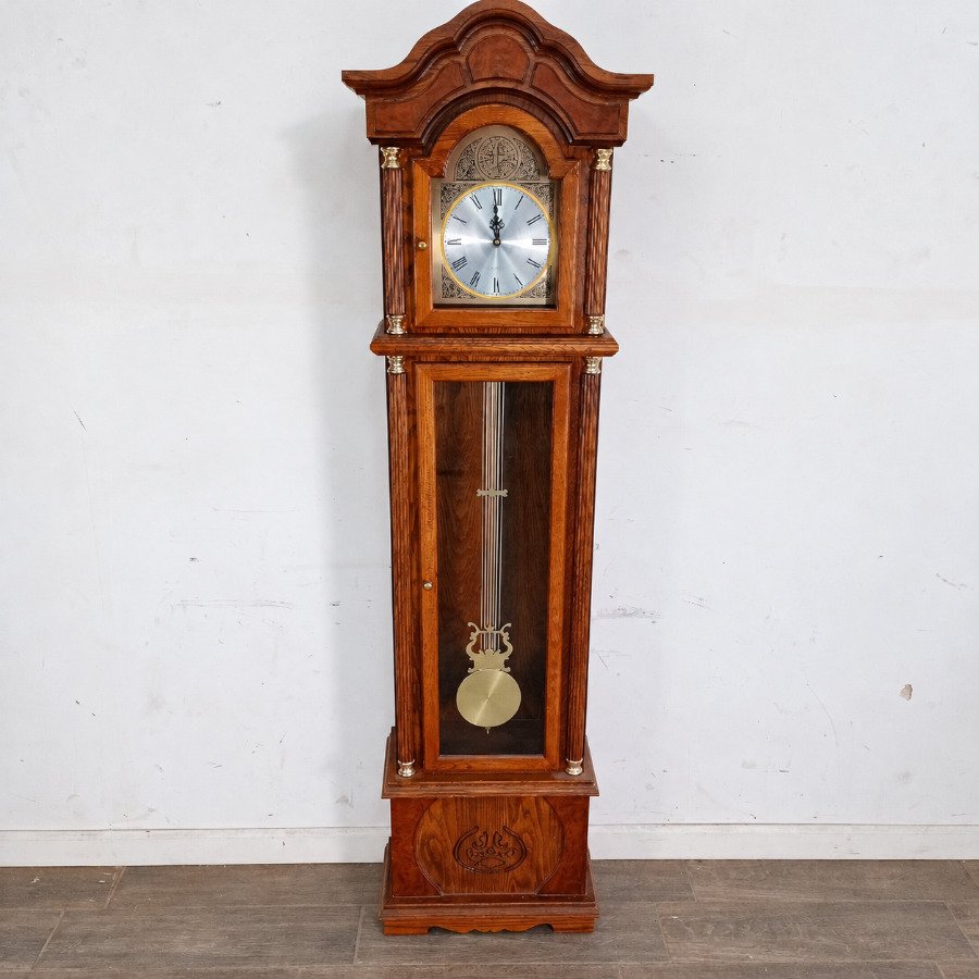 Reloj de Pie Antiguo Imitación con Péndulo y Maquinaria de Cuarzo