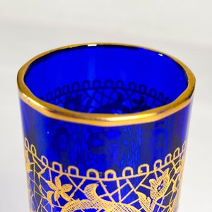 Violetero de Cristal Veneciano Azul con Detalles en Oro - 16 cm - imagen 2