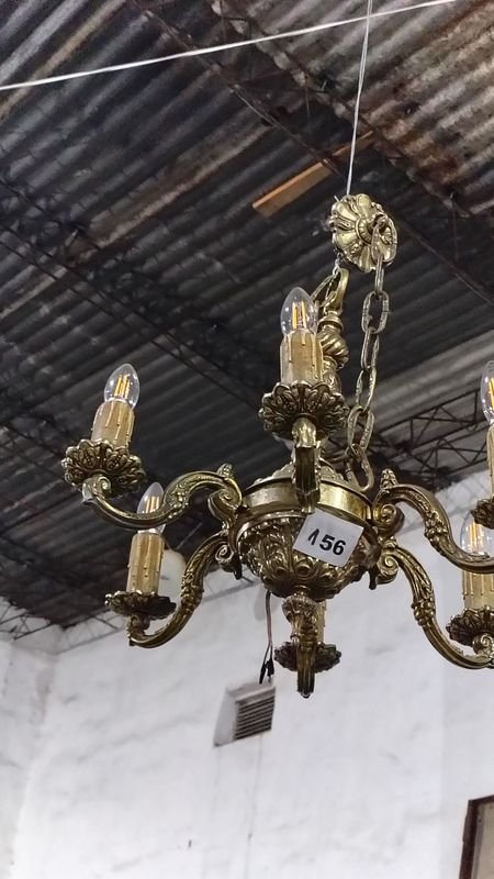 Lámpara de techo en bronce con seis luces - imagen 2