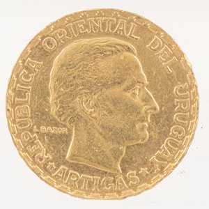 Moneda de Oro Uruguay 5 Pesos 1930 - 8.5g - imagen 2