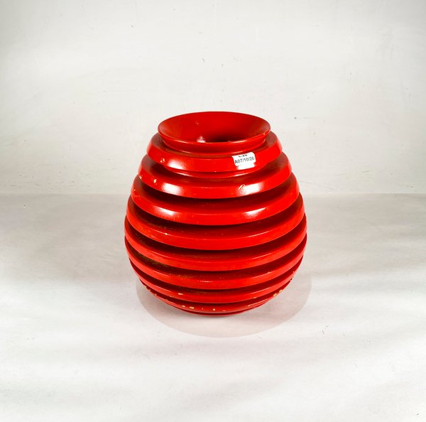 Antiguo Florero Art Decó de Madera Roja - imagen 1
