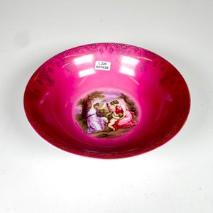 Centro de porcelana alemana, decorado damas diámetro 23 cm - imagen 2