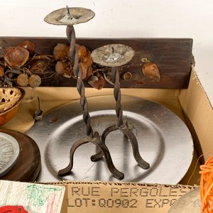 Lote de Adornos, Cuadros, Lámparas y Centros de Mesa Vintage - imagen 3