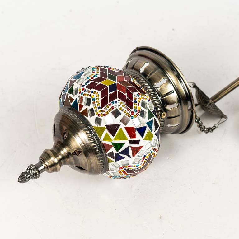 Colgante de metal con vidrios pegados estilo marroqui - imagen 2