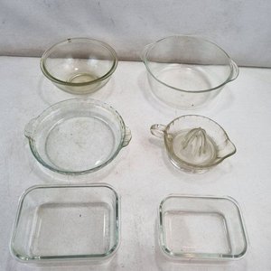 Set de 6 Piezas de Vidrio Transparente para Cocina y Horno: Fuentes, Bowls y Exprimidor - imagen 2