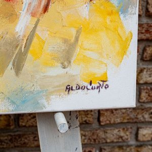 Pintura Abstracta al Óleo de Aldo Curto (70x50 cm) - imagen 4