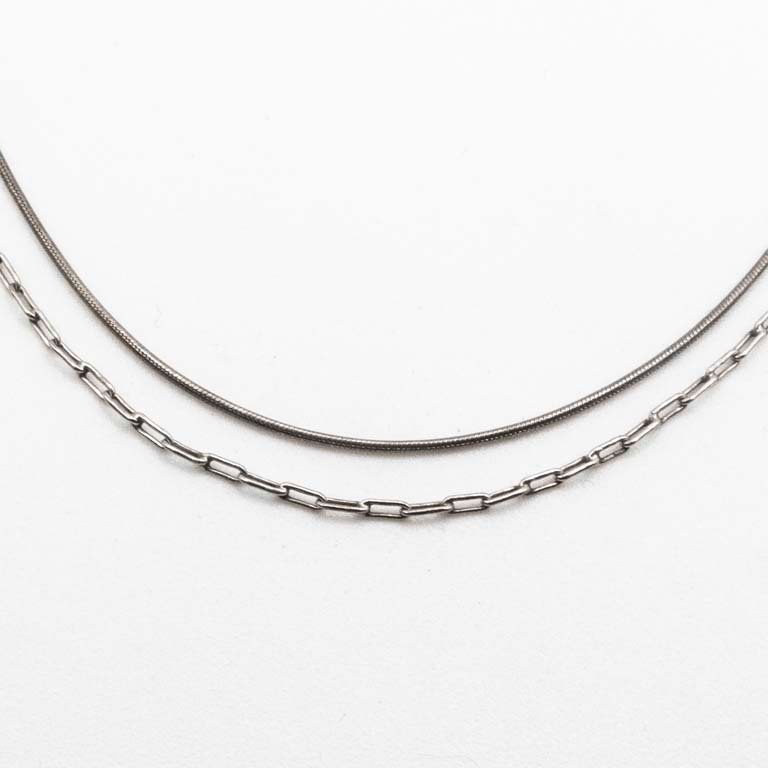 Dos Cadenas Finas de Plata - 40 cm