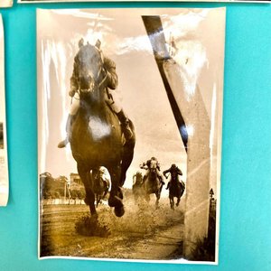 4 Fotos Antiguas Carreras Caballos y Ciclismo 23x17 cm - imagen 2