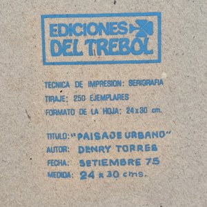 Serigrafía "Paisaje Urbano" de Denry Torres, Setiembre 1975 - imagen 8