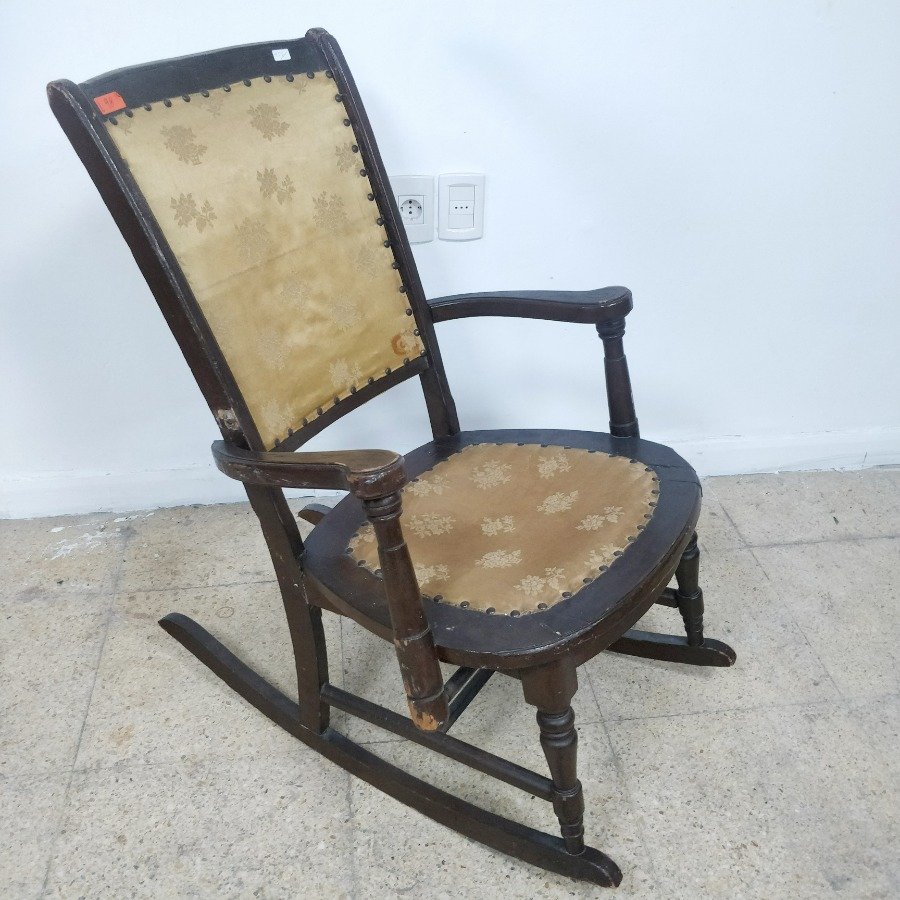 Silla de Roca en Madera Tallada con Asiento y Respaldos Tapizados - imagen 6