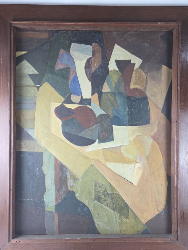 Pintura abstracta geométrica de 1978 firmada - imagen 2