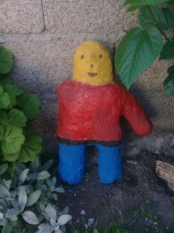 Figura decorativa de jardín duende en concreto grande - imagen 2