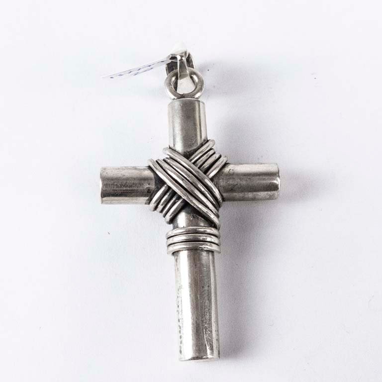 Cruz de plata con cadena - imagen 2