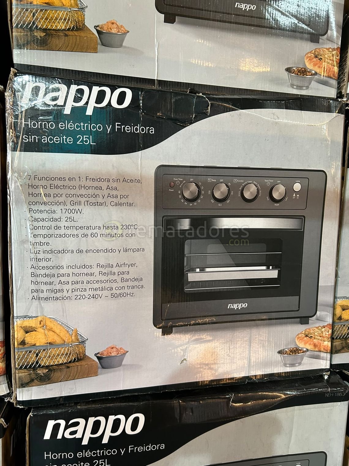 Freidora de Aire y Horno Eléctrico Nappo 25L