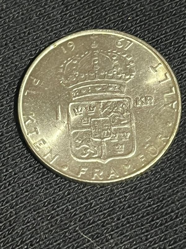 Moneda Sueca 1 Corona de Plata 1967
