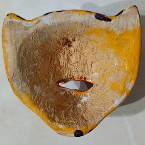 Máscara de Jaguar en Madera Policromada Mexicana - Arte Popular - imagen 2