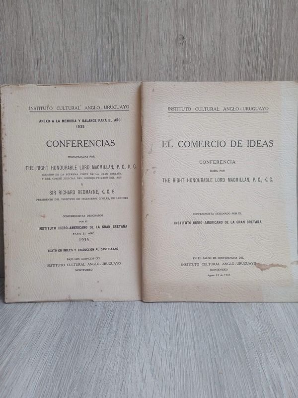 Lote siguiente: Dos textos confereciales sobre industria y comercio en Inglaterra, 1935